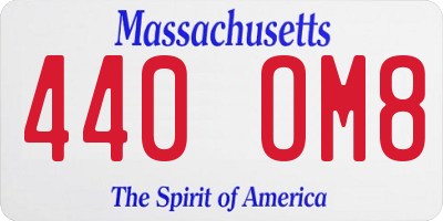 MA license plate 440OM8