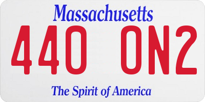 MA license plate 440ON2
