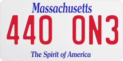 MA license plate 440ON3
