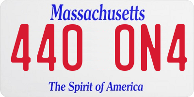 MA license plate 440ON4