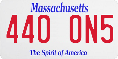 MA license plate 440ON5