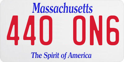 MA license plate 440ON6