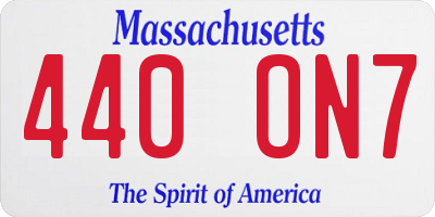 MA license plate 440ON7