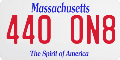 MA license plate 440ON8