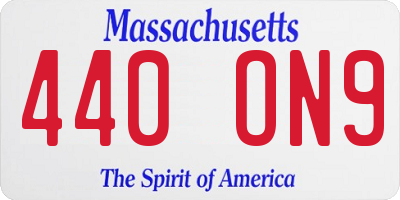 MA license plate 440ON9