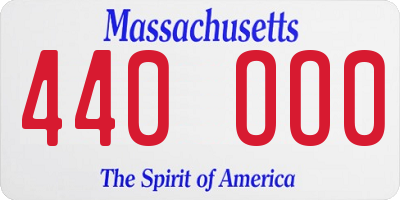 MA license plate 440OO0