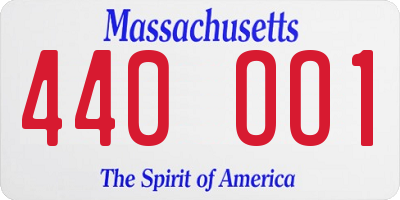 MA license plate 440OO1