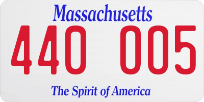MA license plate 440OO5