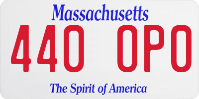 MA license plate 440OP0