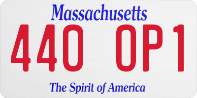 MA license plate 440OP1