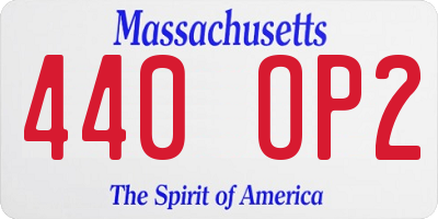 MA license plate 440OP2
