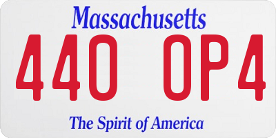 MA license plate 440OP4