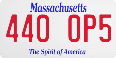 MA license plate 440OP5