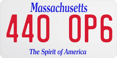 MA license plate 440OP6