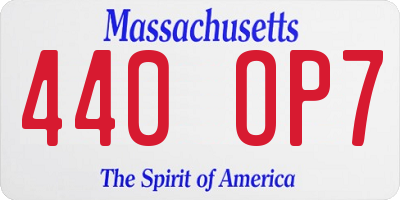 MA license plate 440OP7