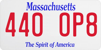 MA license plate 440OP8
