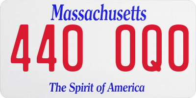 MA license plate 440OQ0
