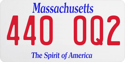 MA license plate 440OQ2