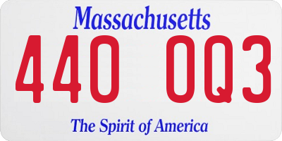 MA license plate 440OQ3