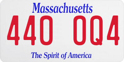 MA license plate 440OQ4