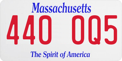 MA license plate 440OQ5