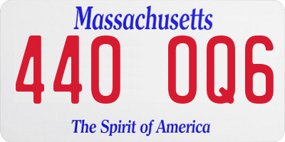 MA license plate 440OQ6