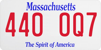 MA license plate 440OQ7