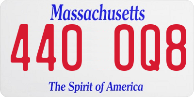 MA license plate 440OQ8