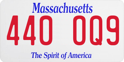 MA license plate 440OQ9