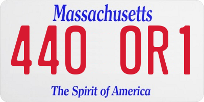 MA license plate 440OR1