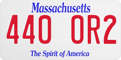 MA license plate 440OR2