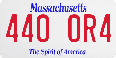 MA license plate 440OR4