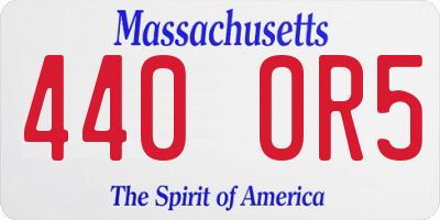 MA license plate 440OR5
