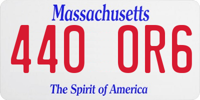 MA license plate 440OR6