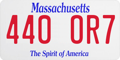 MA license plate 440OR7