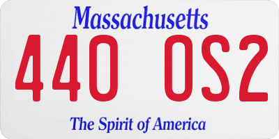 MA license plate 440OS2