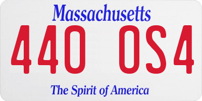 MA license plate 440OS4