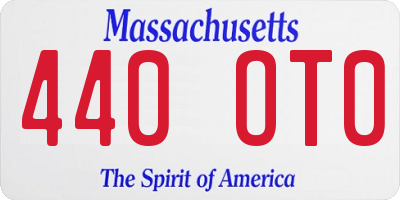 MA license plate 440OT0
