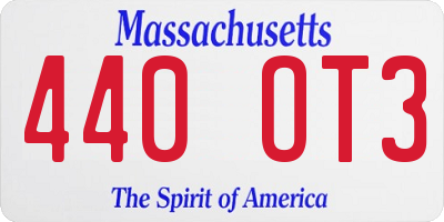 MA license plate 440OT3