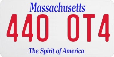 MA license plate 440OT4