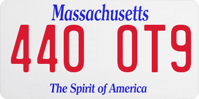 MA license plate 440OT9