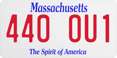 MA license plate 440OU1