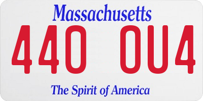 MA license plate 440OU4