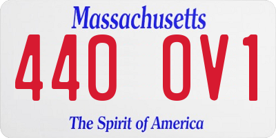 MA license plate 440OV1