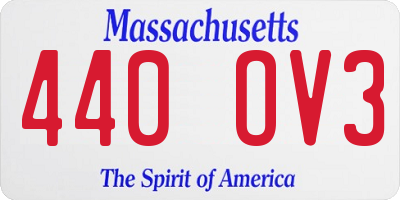 MA license plate 440OV3