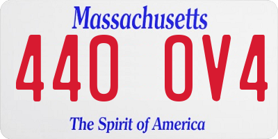 MA license plate 440OV4