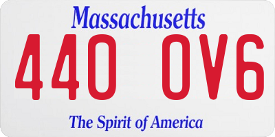 MA license plate 440OV6
