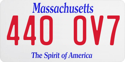 MA license plate 440OV7