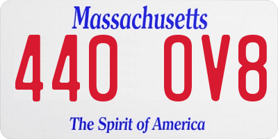 MA license plate 440OV8