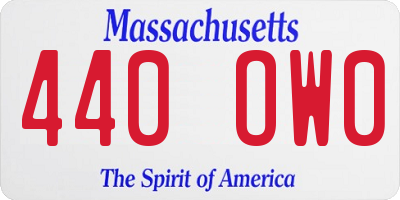 MA license plate 440OW0